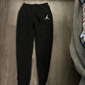 Jordan Kids Black Sweatpants with White Logo